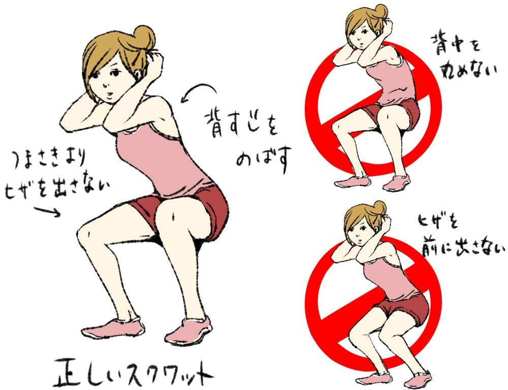 筋力アップにスクワット